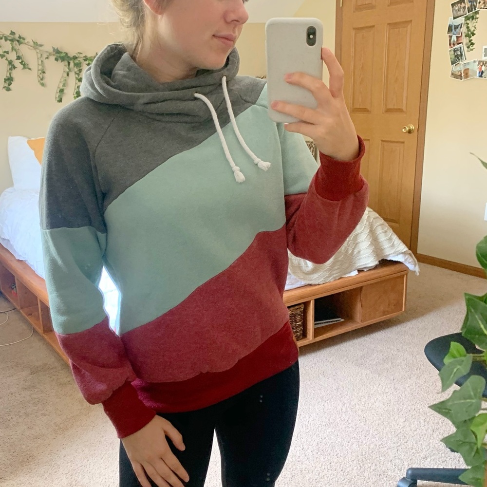 Blocked Color Hoodie